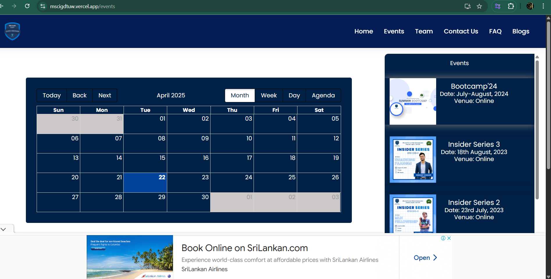 Microsoft Students Club - Website screenshot 2